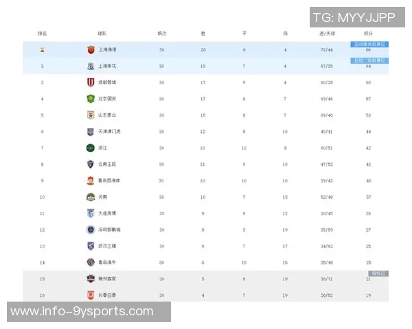 海港夺冠申花屈居亚军梅州亚泰不幸降级中超最终积分榜揭晓